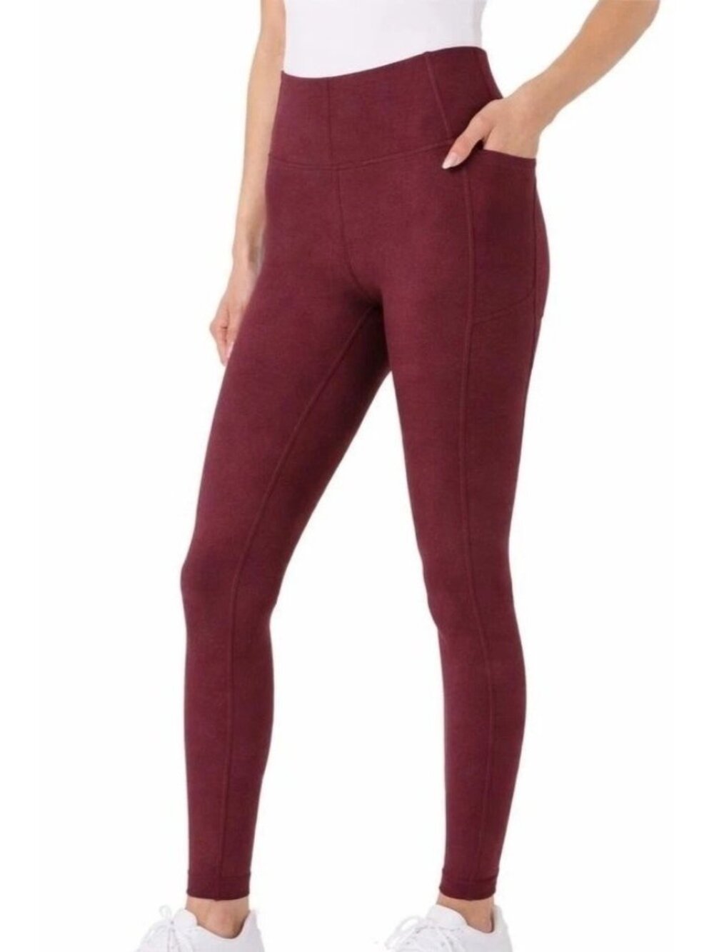 NWT Mondetta Women’s S Red High Waist Active Legging Polyester Side Pockets